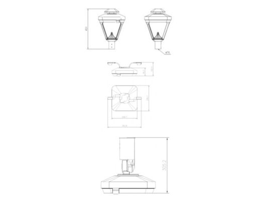 Alumínio exterior IP65 à prova d'água 40w 60w 80w 100w 120w Luz de jardim LED para iluminação do parque